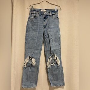 Abercrombie & Fitch Light Blue Distressed Boyfriend Jeans